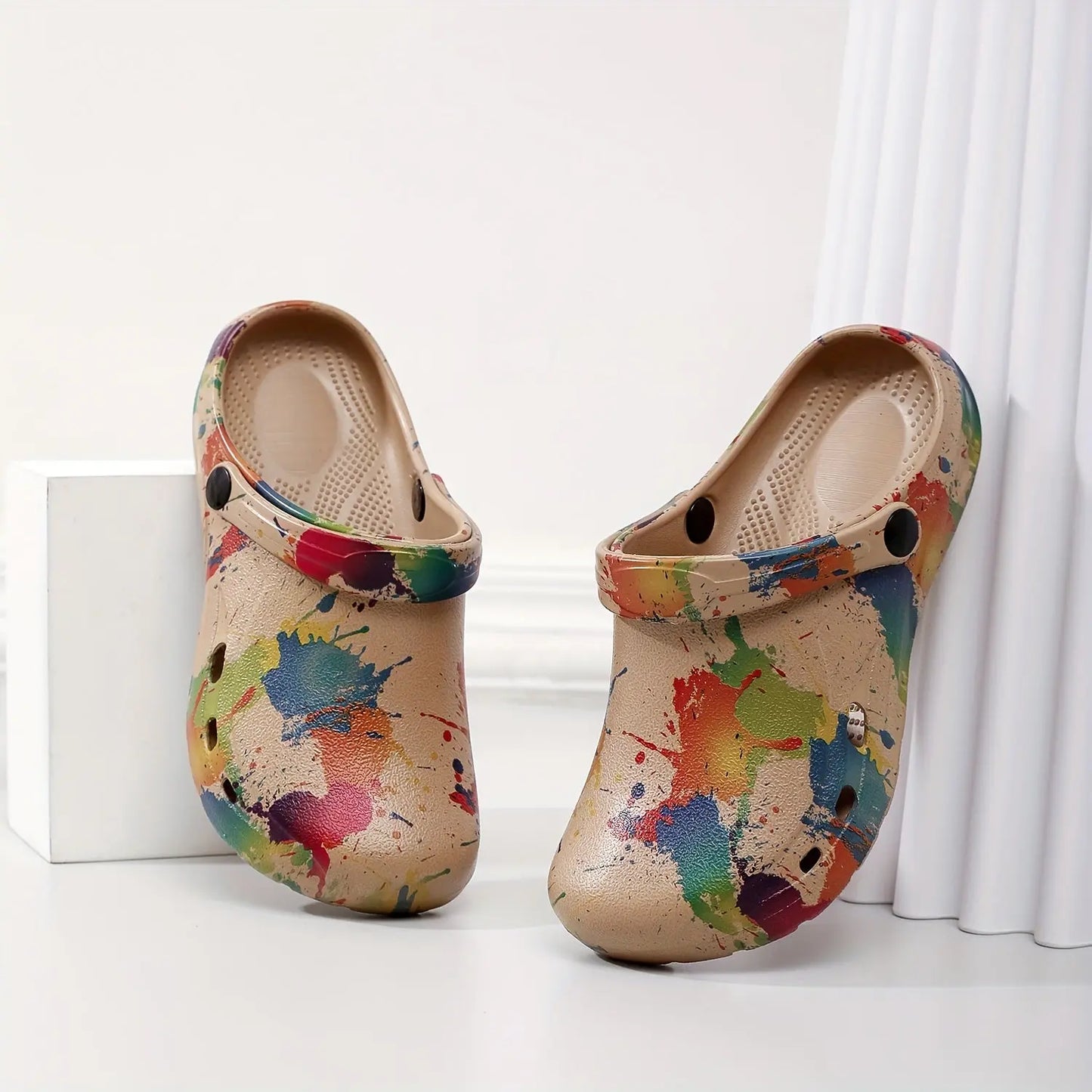 2025 Fashionable Non-Slip Thick Sole Sandals for Couples, Summer Beach Shoes with Random Patterns, EVA Material, Beach Footwear|Trendy Sandals|Eva Upper Material, Beach Accessorie Chic Le'Meek