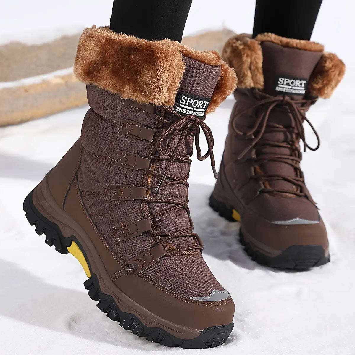 Cozy Mid-Calf Fluffy Boots - Soft, Warm, Non-Slip, and Platform Design for Comfortable Winter Wear - Perfect for Snow, Cold Weather, and Outdoor Activities Chic Le'Meek
