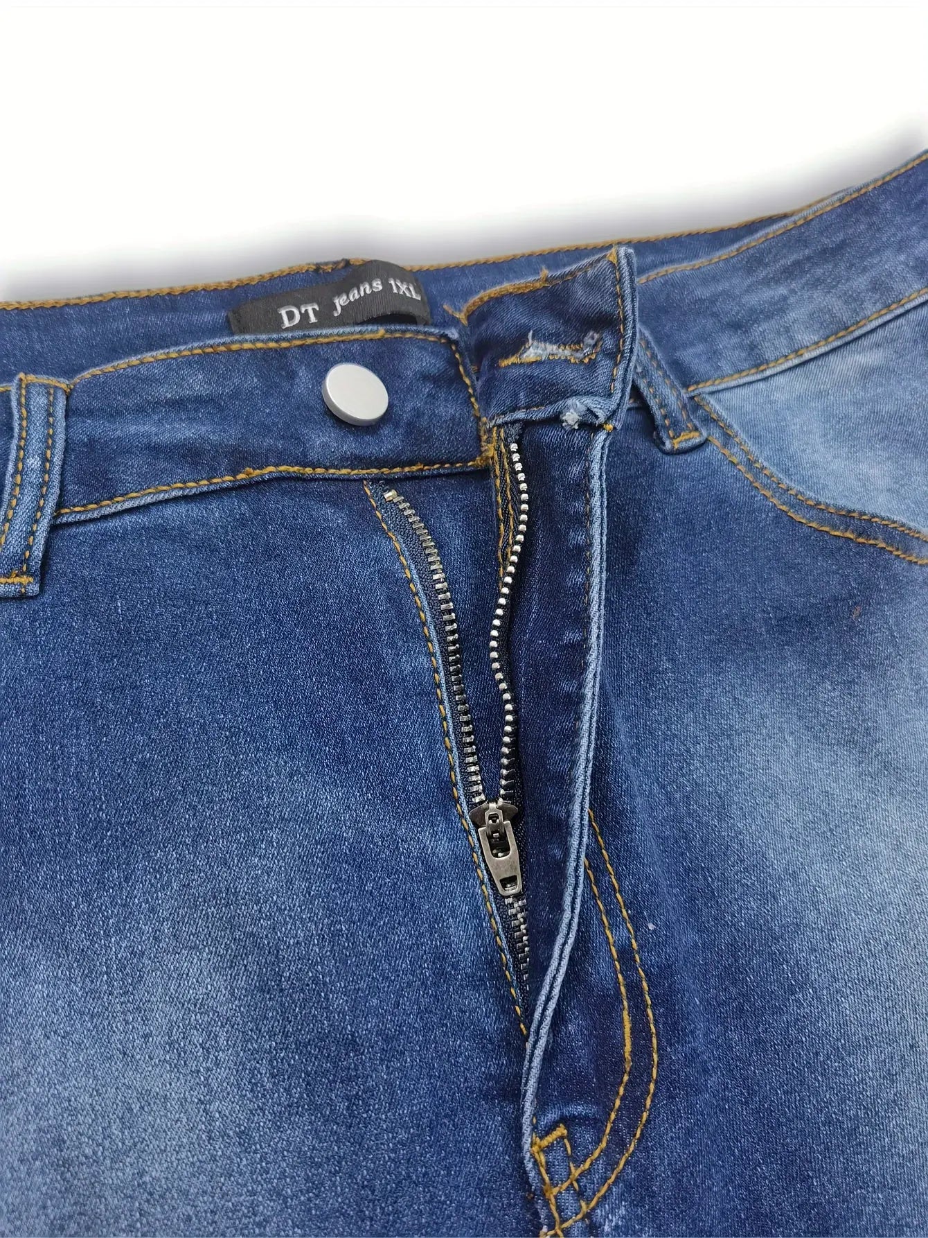 Plus Size Casual Jeans, Women's Plus Washed Floral Embroidery Button Fly Skinny Jeans Temu