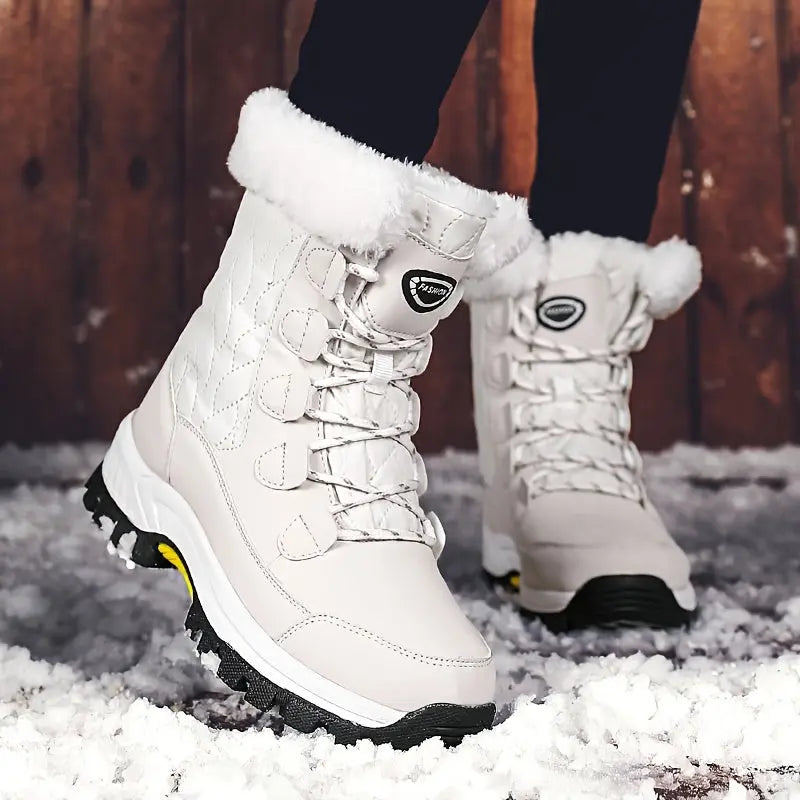 Ultra-Warm Chunky Snow Boots for Women - Anti-Slip, Wear-Resistant, High-Tube Hiking Boots with Thickened Soles for Winter Outdoor Activities - Comfortable, Waterproof, and Breathable Chic Le'Meek