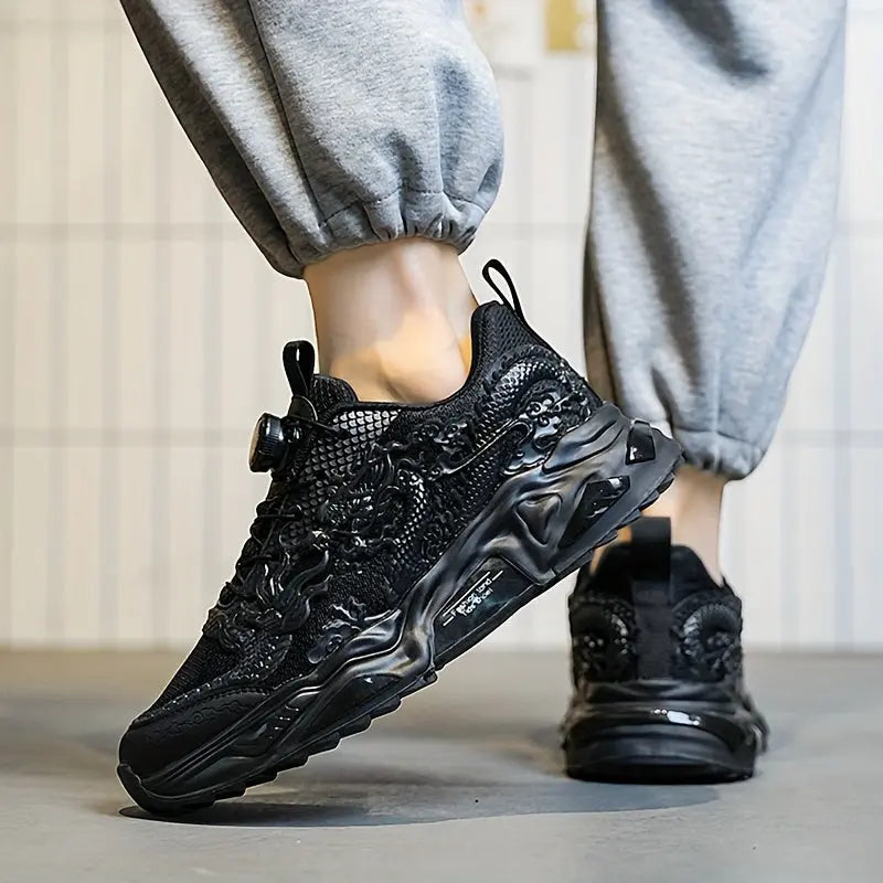 Trendy Dragon-Design Chunky Sneakers for All - Rotating Buckle, Non-Slip & Durable for Outdoor Adventures, Unisex Temu