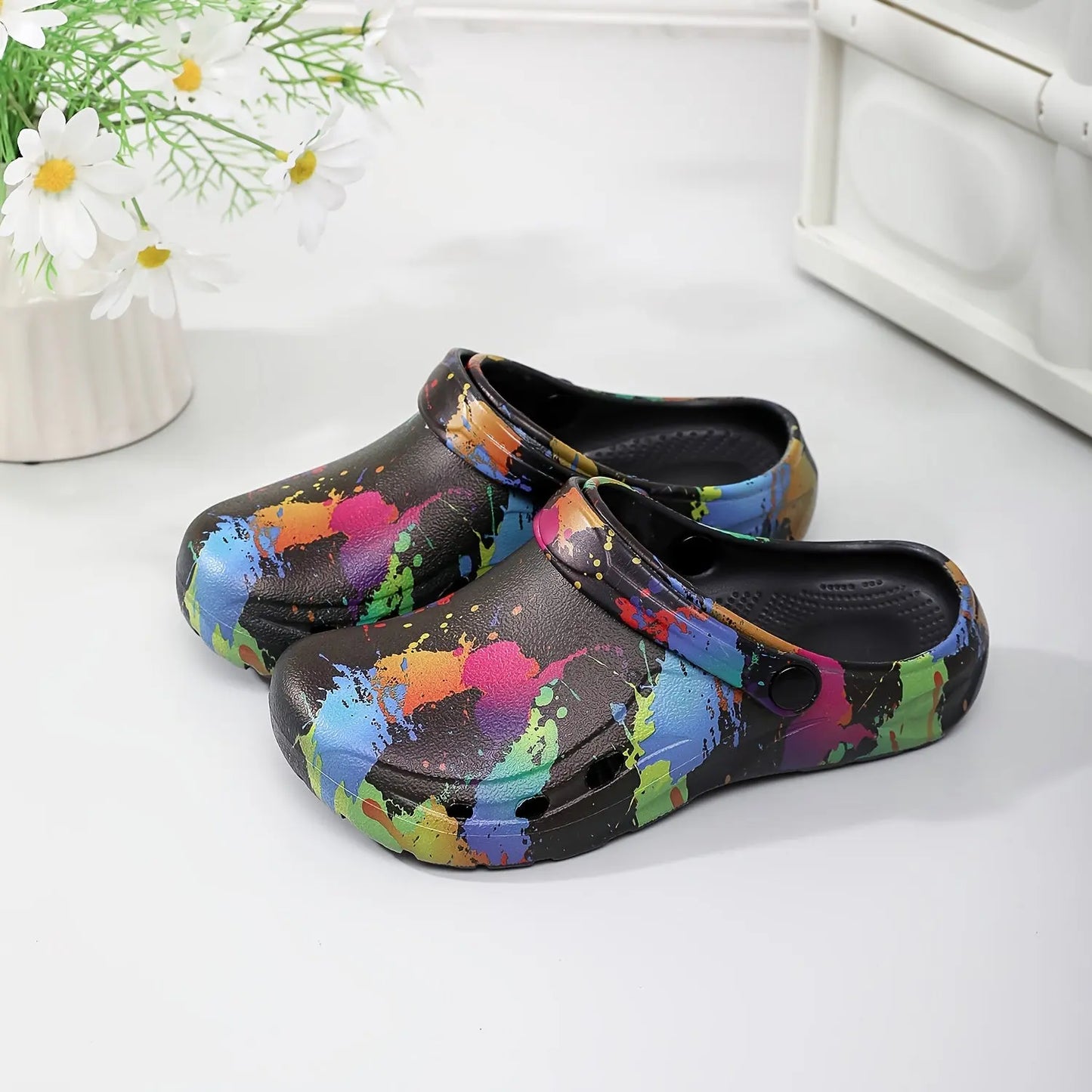 2025 Fashionable Non-Slip Thick Sole Sandals for Couples, Summer Beach Shoes with Random Patterns, EVA Material, Beach Footwear|Trendy Sandals|Eva Upper Material, Beach Accessorie Chic Le'Meek
