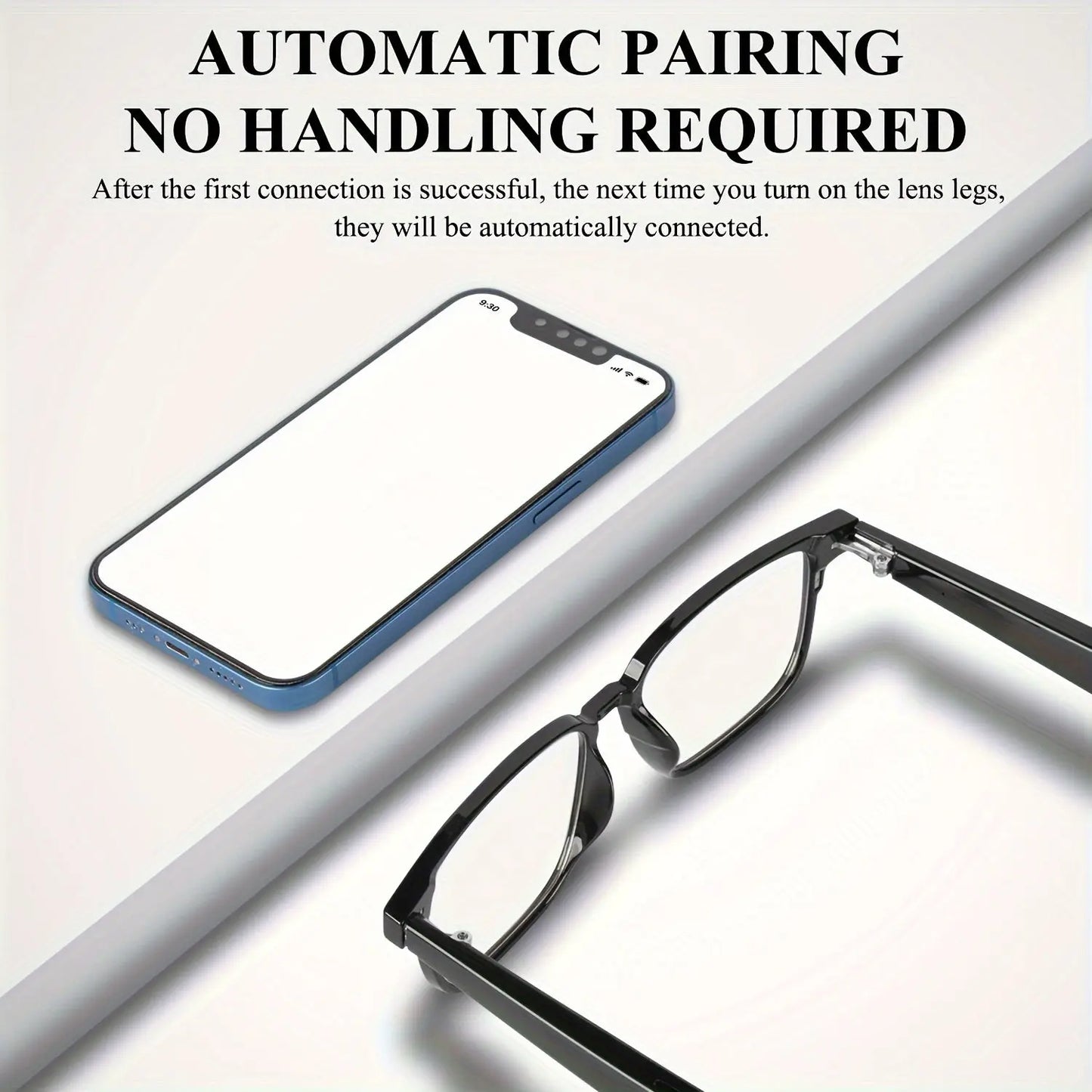 New Smart Glasses for Men & Women - High-Definition Voice Calls, Hi-Fi Sound Quality Music, Blue Light Filter, Magnetic Sun Sleeves, Night Vision Lenses, Rechargeable Lithium Polymer Battery for Daily Use Temu