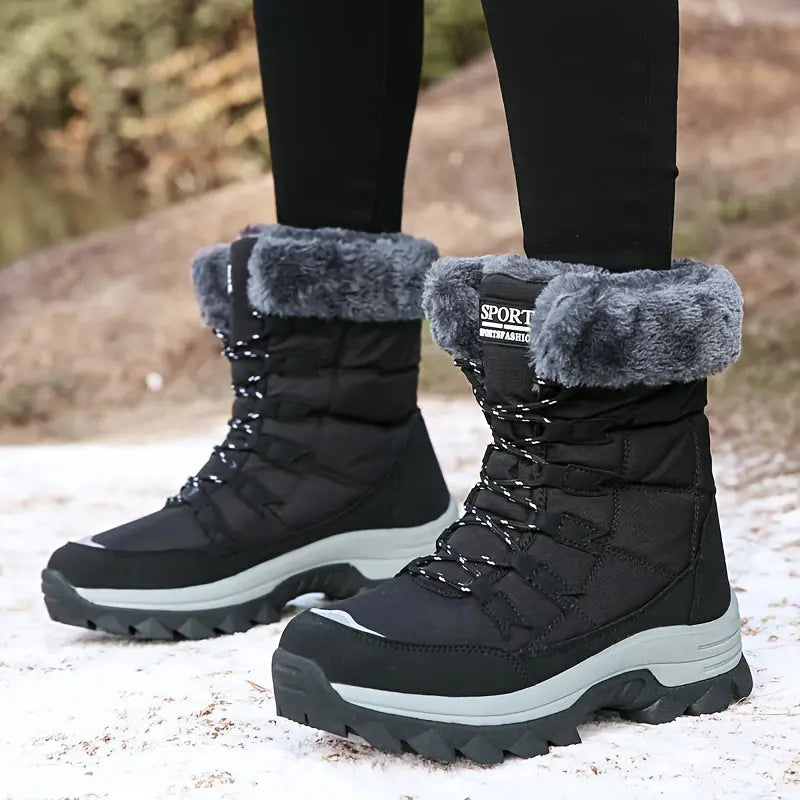 Cozy Mid-Calf Fluffy Boots - Soft, Warm, Non-Slip, and Platform Design for Comfortable Winter Wear - Perfect for Snow, Cold Weather, and Outdoor Activities Chic Le'Meek
