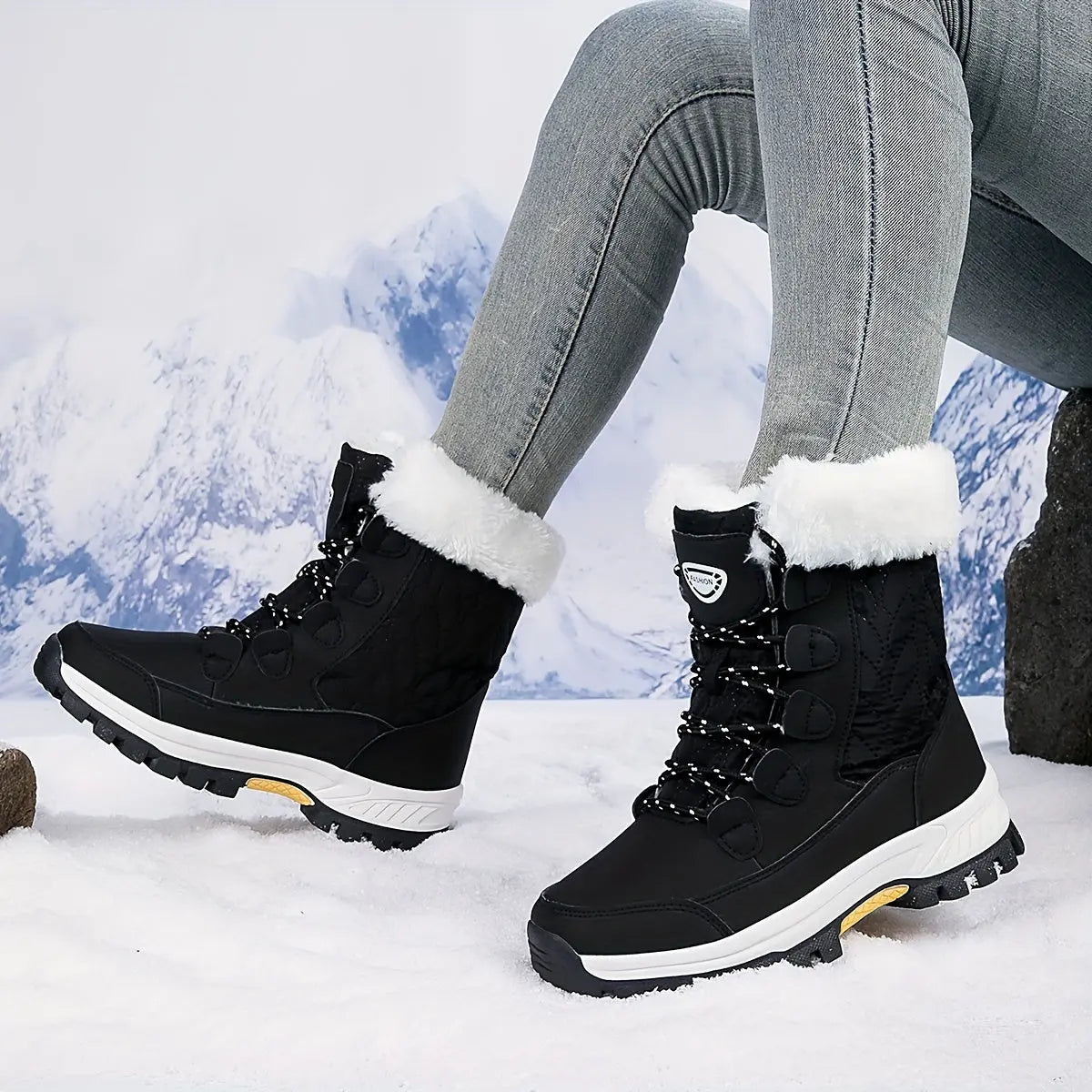 Cozy Velvet Snow Boots - Women's Soft, Comfortable, and Warm Winter Shoes with Thick Insulation and Casual Outdoor Style - Perfect for Cold Weather Activities Chic Le'Meek
