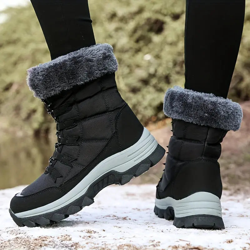 Cozy Mid-Calf Fluffy Boots - Soft, Warm, Non-Slip, and Platform Design for Comfortable Winter Wear - Perfect for Snow, Cold Weather, and Outdoor Activities Chic Le'Meek