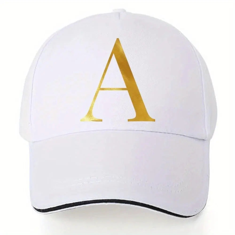 Lightweight Baseball Cap with Adjustable Shoulder Strap, Breathable And Quick Drying- Customizable Golden Letter Design, Suitable for Outdoor Sports And Travel, Baseball Cap Chic Le'Meek