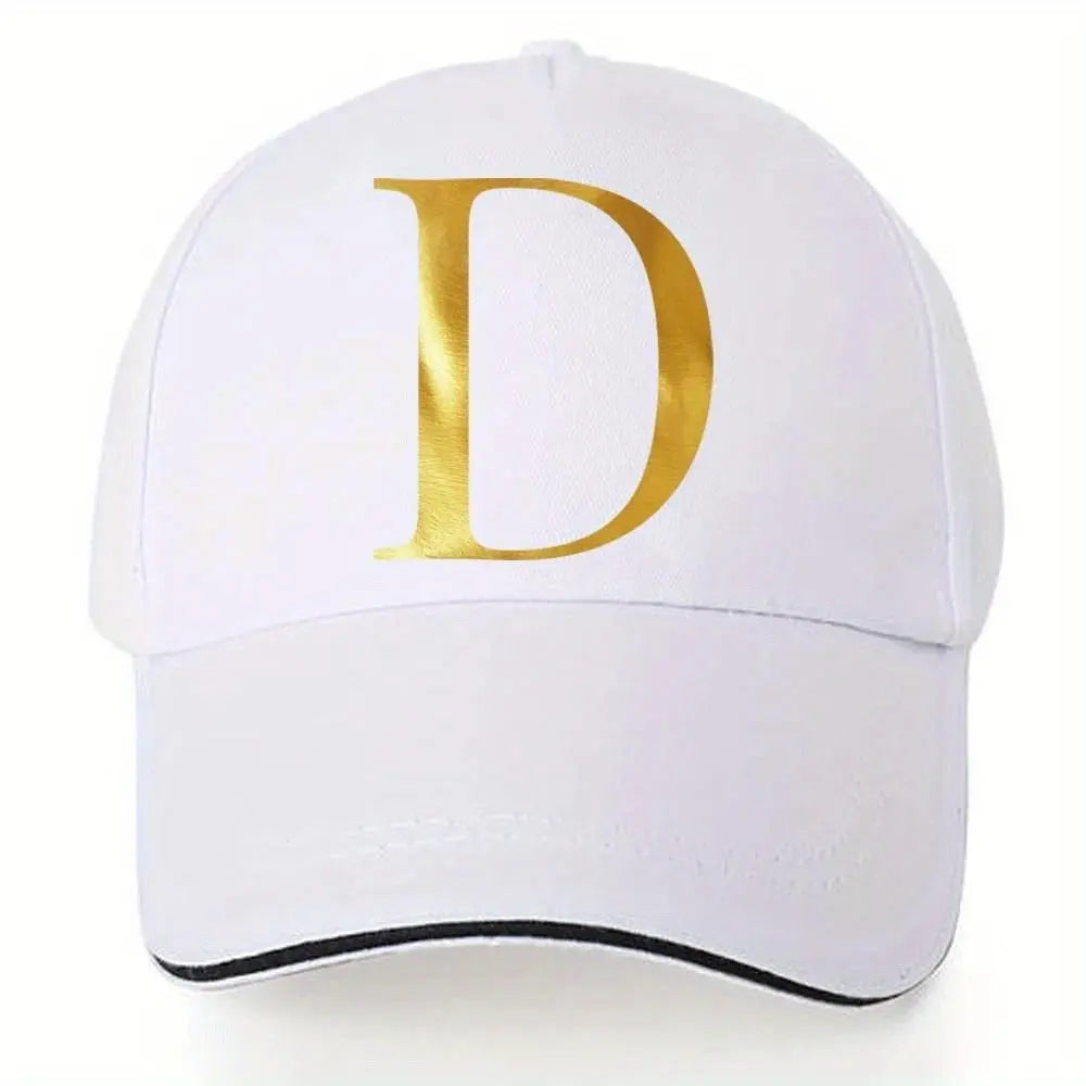 Lightweight Baseball Cap with Adjustable Shoulder Strap, Breathable And Quick Drying- Customizable Golden Letter Design, Suitable for Outdoor Sports And Travel, Baseball Cap Chic Le'Meek