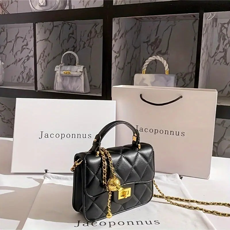 Black Mini Small Exquisite Small Bag Small Ball Chain Bag Female Crossbody Bag For Daily Use Temu