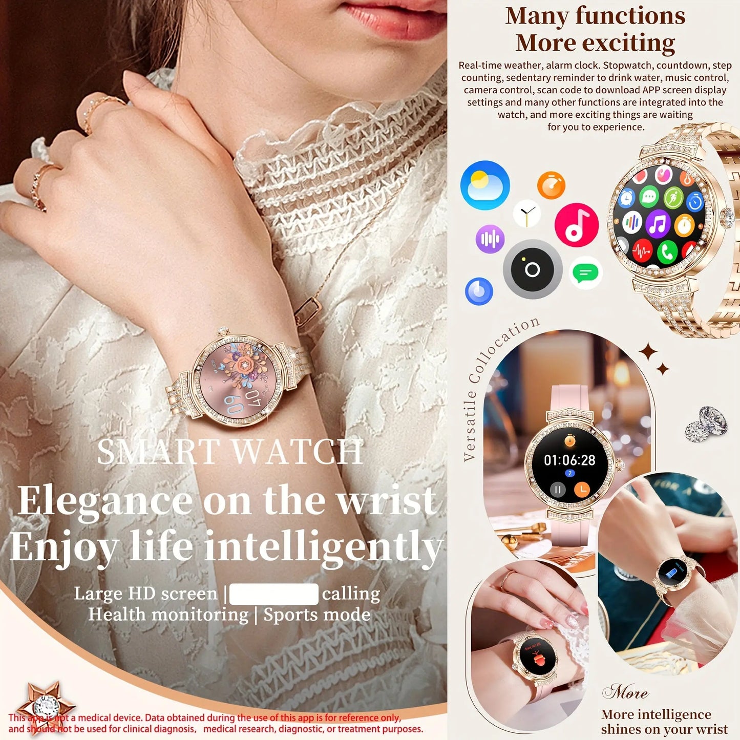 Call Integration, Wireless Call Smart Watch For Android And IPhone, Fitness Tracker, Sleep Monitoring, Step Caloric, Call Information Prompt, Multi-function Smart Watch Temu