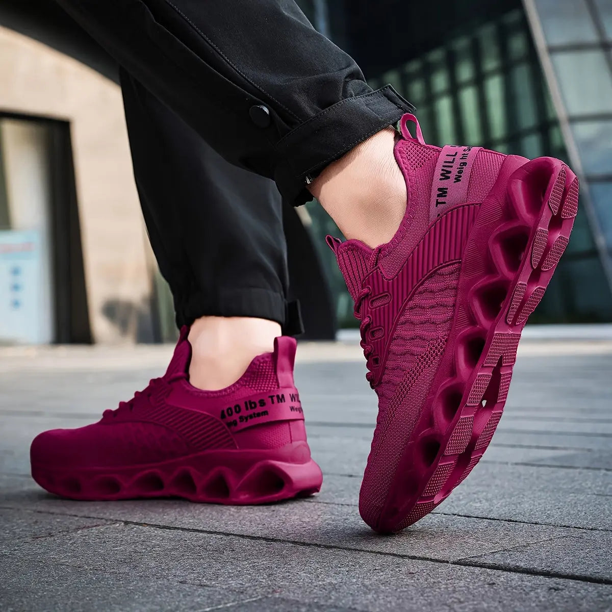 2025 New Unisex Breathable Mesh Running Shoes - Lightweight Stability Low-Top Sneakers with EVA Cushioning for Men & Women, Vibrant Purple Casual Walking Shoes for Spring/Summer/Fall Chic Le'Meek