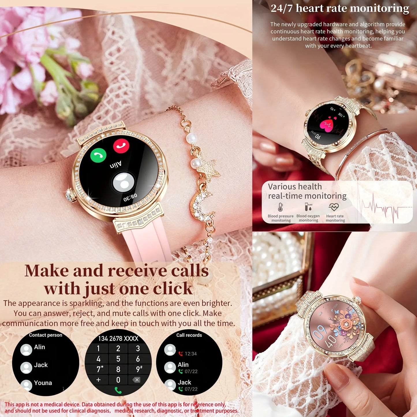 Call Integration, Wireless Call Smart Watch For Android And IPhone, Fitness Tracker, Sleep Monitoring, Step Caloric, Call Information Prompt, Multi-function Smart Watch Temu