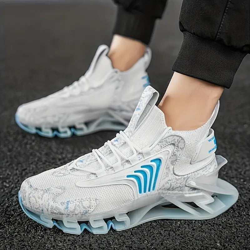 Men's Breathable Blade Type Shoes - Shock Absorption Comfy Sneakers - All Seasons Outdoor Running Temu