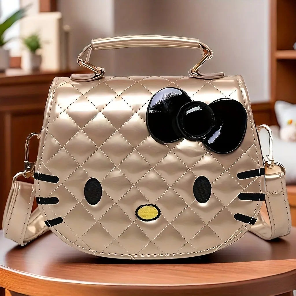 Sanrio for hello kitty Crossbody Bag - Adjustable Strap, Lightweight Synthetic, Multi-Color Options for Daily Commute, Parties & Weddings, Durable Polyester Lining, Snap Closure Purse Chic Le'Meek