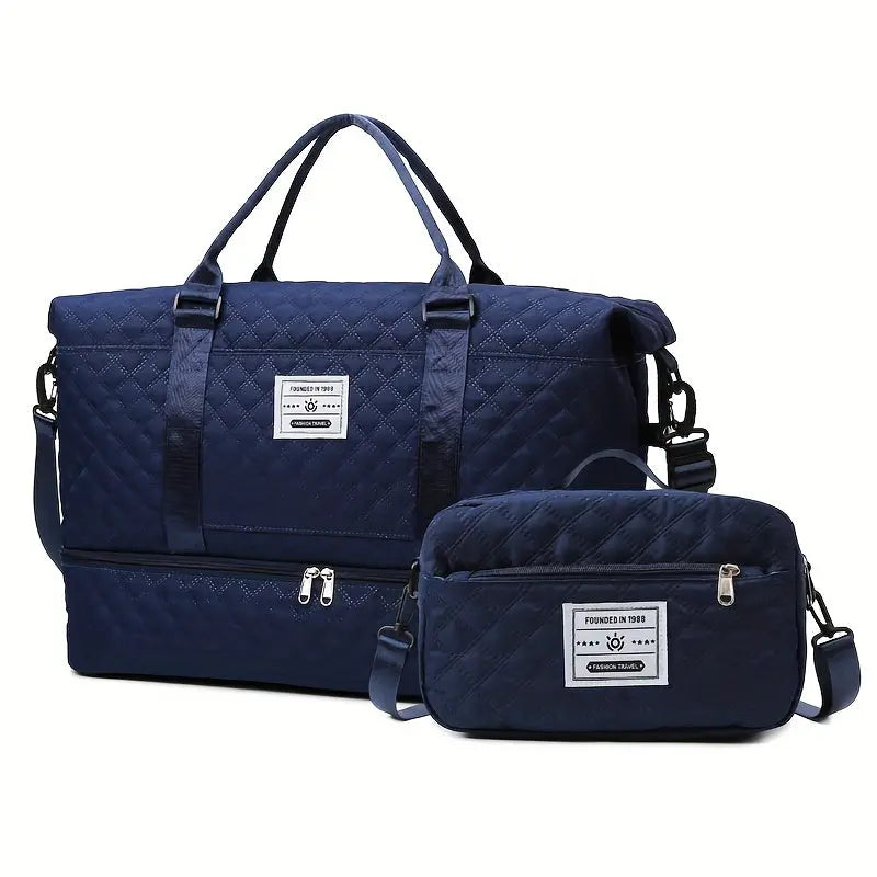 Large Capacity Travel Duffel Bag in Oxford Fabric, Portable Sports Gym Storage Bag, Weekend Overnight Bag for Women Chic Le'Meek