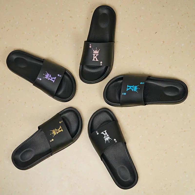 Mens Fashionable Letter K Slippers - Trendy Open-Toe Design with Ventilated Breathability, Comfy Non-Slip EVA Soles for Stylish Indoor & Outdoor Temu