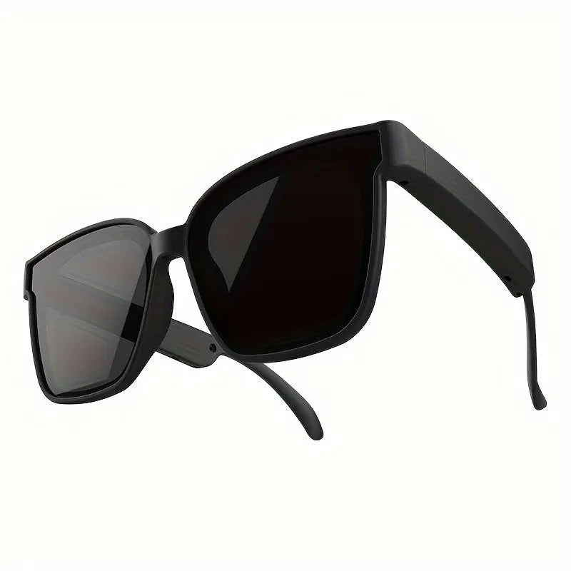 Smart glasses featuring UV400 protection, polarized lenses, a built-in microphone and speaker, physical buttons, a voice assistant, and a large-capacity battery Temu