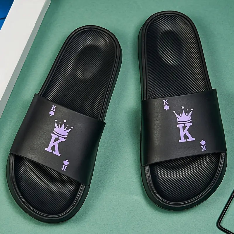 Mens Fashionable Letter K Slippers - Trendy Open-Toe Design with Ventilated Breathability, Comfy Non-Slip EVA Soles for Stylish Indoor & Outdoor Temu
