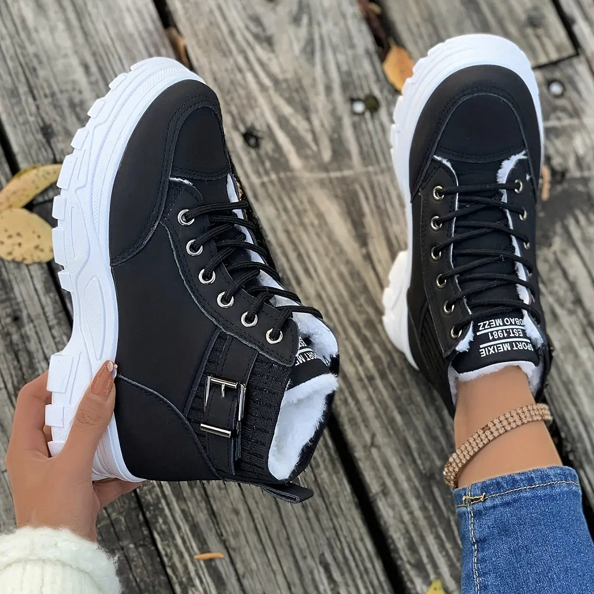 Velvet Warmth Snow Boots for Women - Thick, Non-Slip, Wear-Resistant High-Top Sports Shoes with Soft Insoles for Cold Winter Days - Perfect for Outdoor Activities Chic Le'Meek