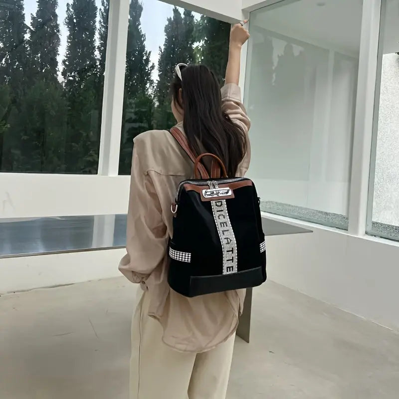 Stylish Women's Punk Shoulder Bag - Travel Backpack With Lightweight Durable Material, Multiple Pockets For Daily Use & Adventure Temu