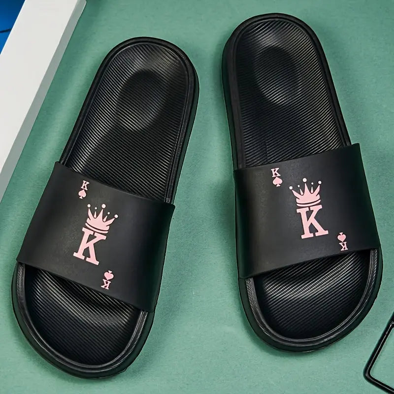 Mens Fashionable Letter K Slippers - Trendy Open-Toe Design with Ventilated Breathability, Comfy Non-Slip EVA Soles for Stylish Indoor & Outdoor Temu