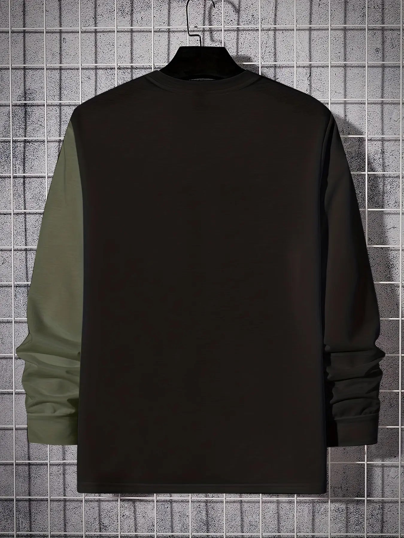 Mens Crew Neck Color Block Graphic Shirt - Soft, Breathable, and Comfy Long Sleeve Top with Contrast Collar and Alphabets Pattern for Casual Wear and Novelty Pajamas Temu