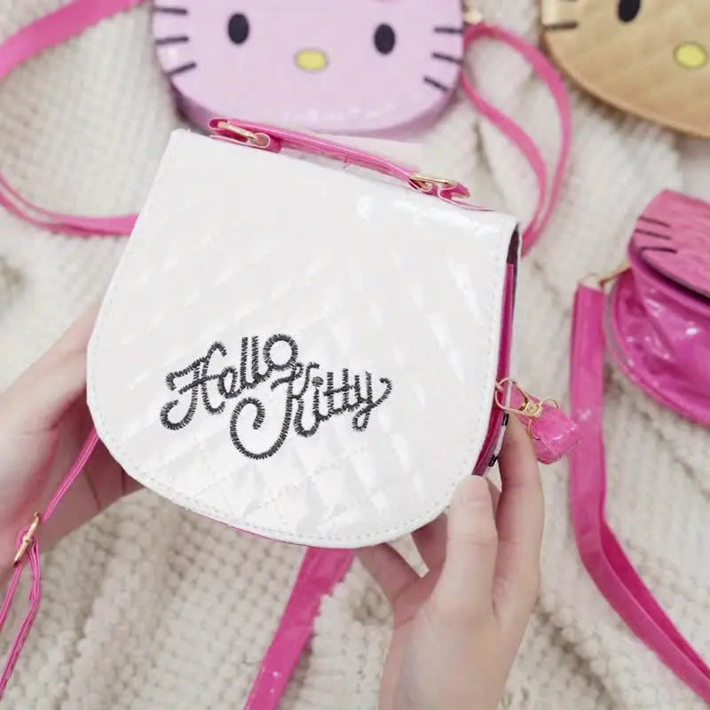 Sanrio for hello kitty Crossbody Bag - Adjustable Strap, Lightweight Synthetic, Multi-Color Options for Daily Commute, Parties & Weddings, Durable Polyester Lining, Snap Closure Purse Chic Le'Meek