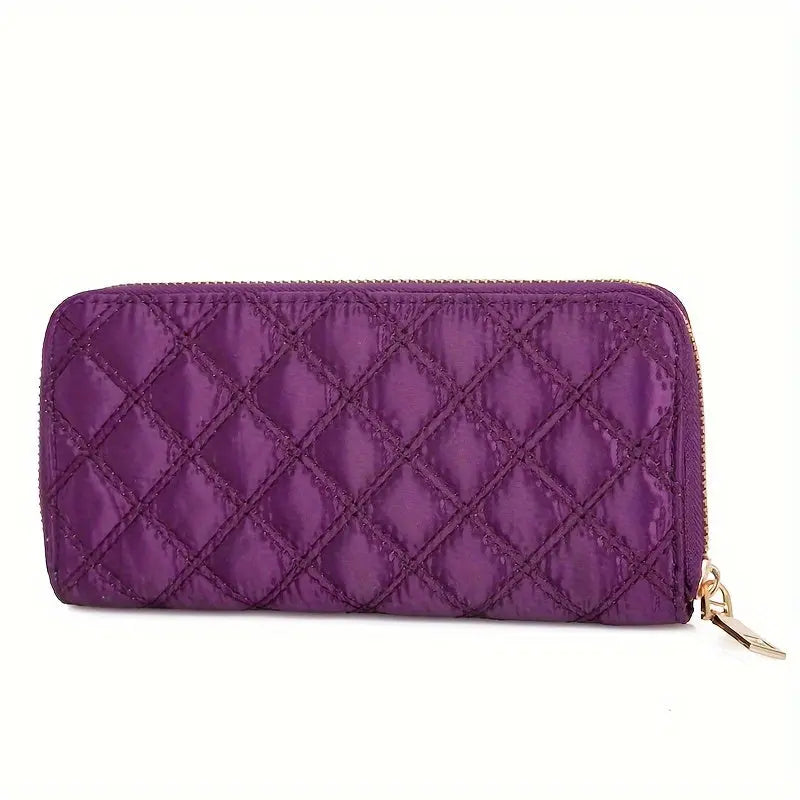 6pcs Chic Argyle Quilted Women's Purse Set - Stylish Solid Color Tote Bag with Boston Handbag, Crossbody Bag, Long Wallet, Wristlet Clutch, Coin Purse, and Key Holder - Perfect for Daily Use, Travel, and Work Chic Le'Meek