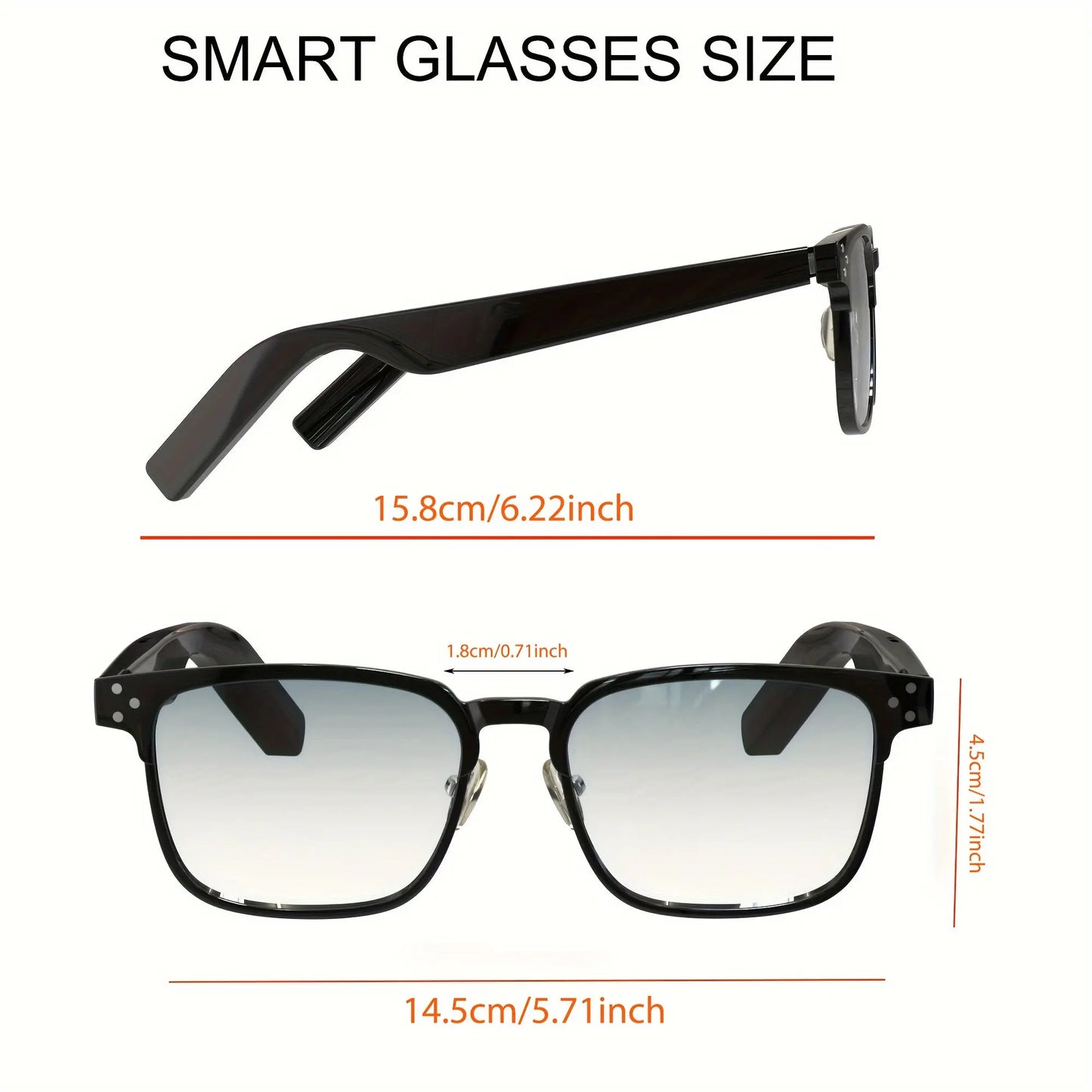 New Kx31 High-Definition Smart Glasses with Microphone - Enjoy Crystal-Clear Calls, Hi-Fi Music, and Intuitive Sliding Touch Operation for Daily Wear and Office Eye Protection Temu