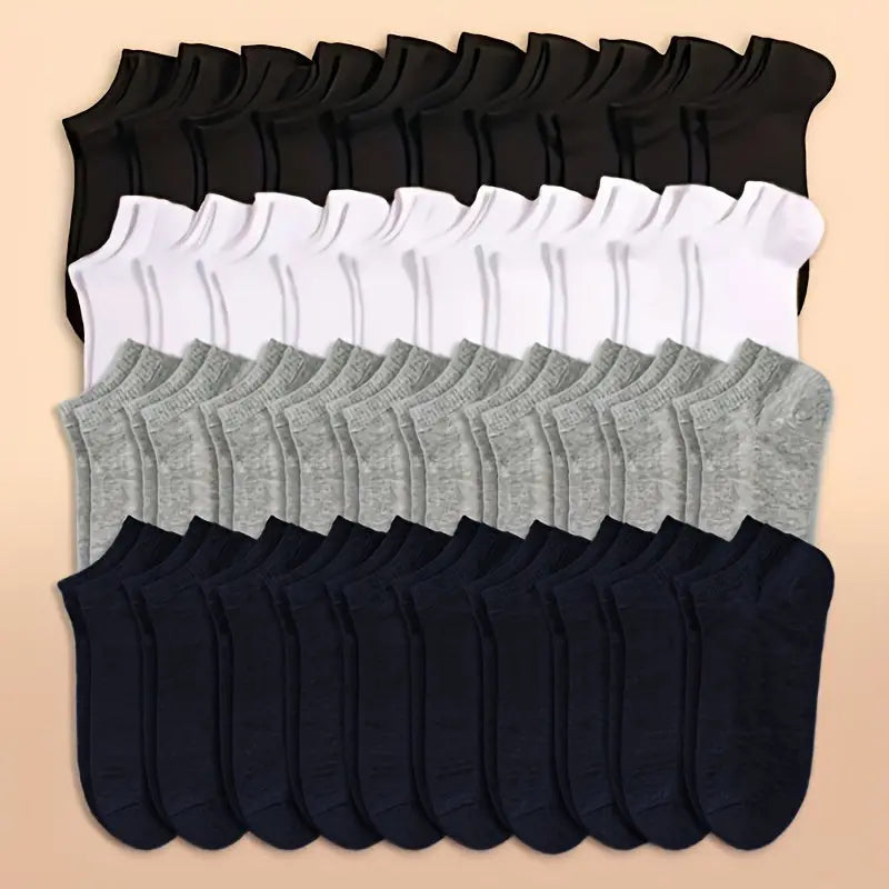 20/40 Pairs of Men's ComfySoft Knitted Liner Socks - Breathable, Sweat-Absorbing, Anti-Odor, Elastic & Soft - Perfect for Spring & Summer Casual Wear Temu