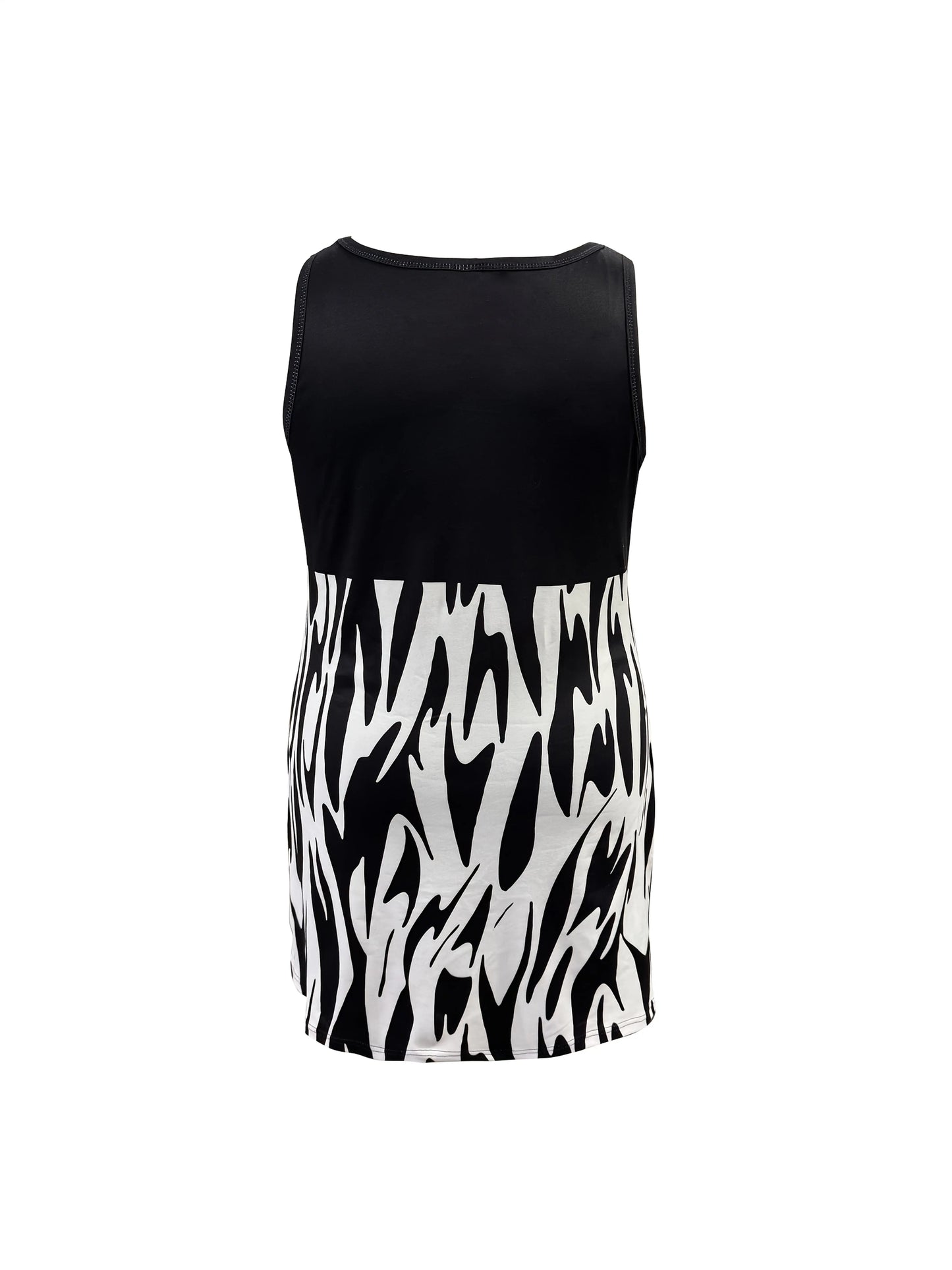 Two Piece Set of Plus Size Fashionable Vest And Shorts, with a Slit at The Hem And Queen Letter Print Chic Le'Meek