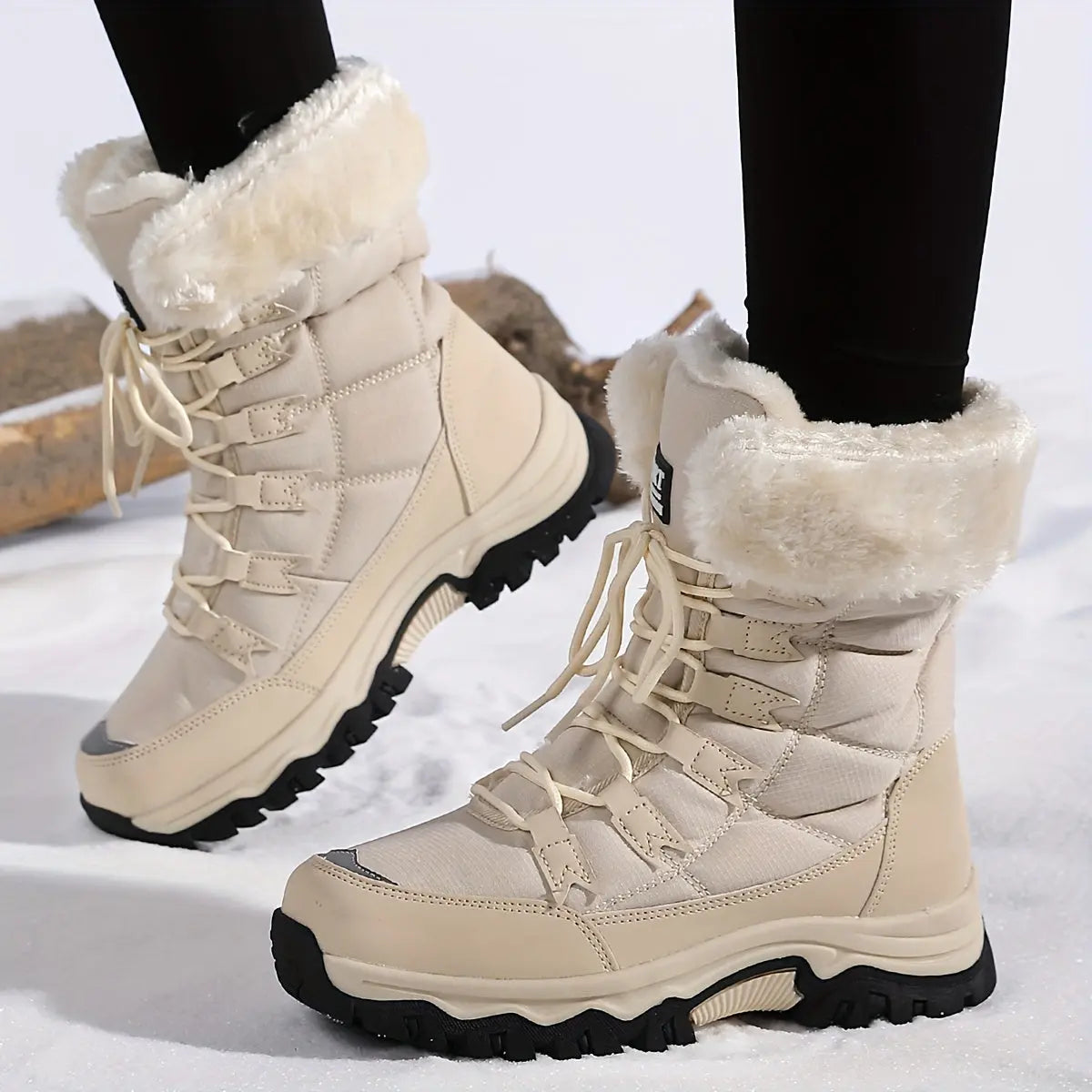 Cozy Mid-Calf Fluffy Boots - Soft, Warm, Non-Slip, and Platform Design for Comfortable Winter Wear - Perfect for Snow, Cold Weather, and Outdoor Activities Chic Le'Meek