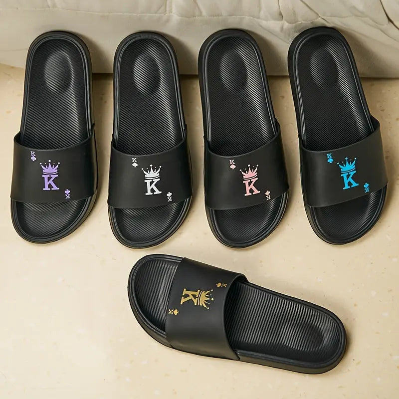 Mens Fashionable Letter K Slippers - Trendy Open-Toe Design with Ventilated Breathability, Comfy Non-Slip EVA Soles for Stylish Indoor & Outdoor Temu