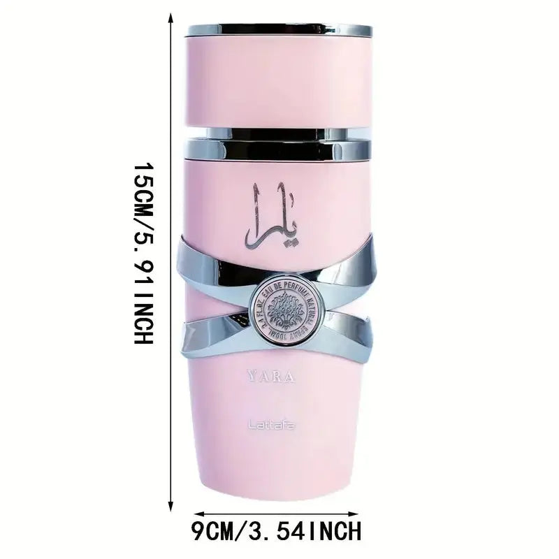 LATTAFA Yara 100ml Perfume Spray, Women's Eau de Toilette, Cologne, Long Lasting Floral, Elegant Floral, Alcohol Matrix, Formaldehyde-free, EDP, Liquid Perfume, Long Lasting Floral, perfect for dates, birthdays, Valentine's D Chic Le'Meek