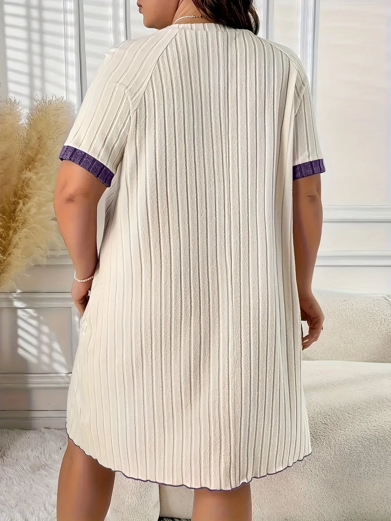 Plus Size Short-Sleeve Dress with Heart Embroidery Two-Piece Set Temu