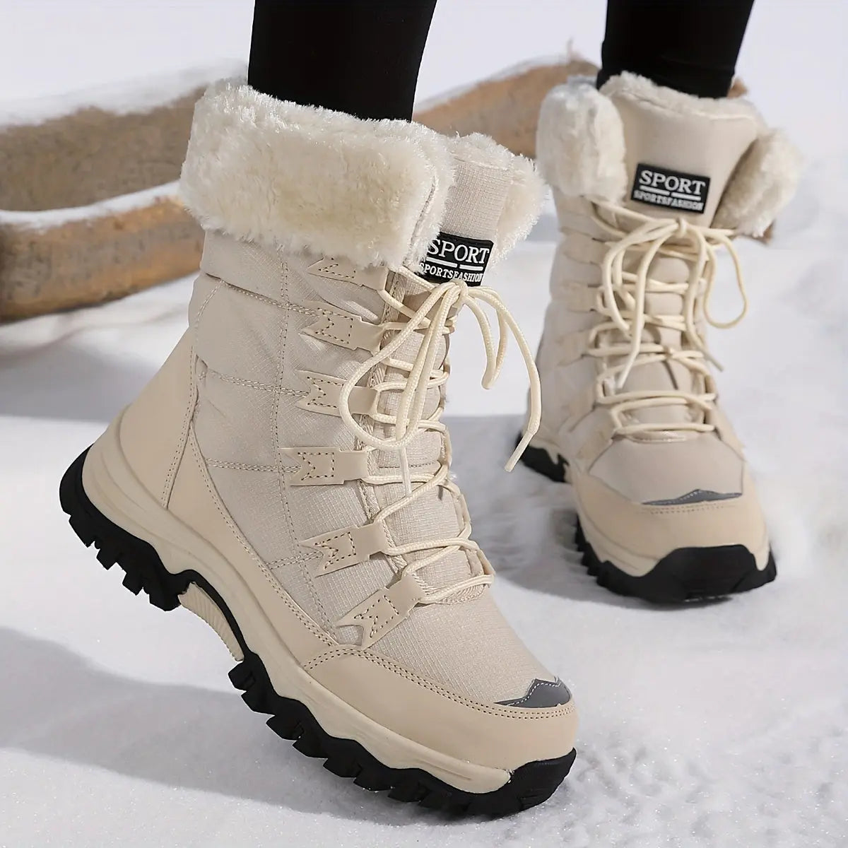 Cozy Mid-Calf Fluffy Boots - Soft, Warm, Non-Slip, and Platform Design for Comfortable Winter Wear - Perfect for Snow, Cold Weather, and Outdoor Activities Chic Le'Meek