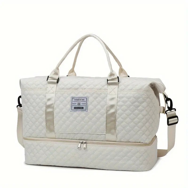 Large Capacity Travel Duffel Bag in Oxford Fabric, Portable Sports Gym Storage Bag, Weekend Overnight Bag for Women Chic Le'Meek