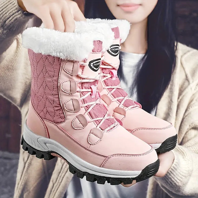 Cozy Velvet Snow Boots - Women's Soft, Comfortable, and Warm Winter Shoes with Thick Insulation and Casual Outdoor Style - Perfect for Cold Weather Activities Chic Le'Meek