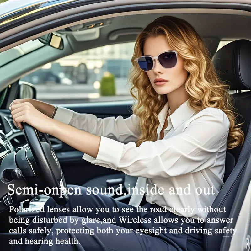 2025 New Smart Wireless Audio Glasses: Sports Music And Calls, Headphone Smart Glasses, Lightweight To Wear, Built-in Microphone And Speaker, Noise Cancellation, Touch And AI Voice Assistant, Compatible With IPhone/Android Chic Le'Meek