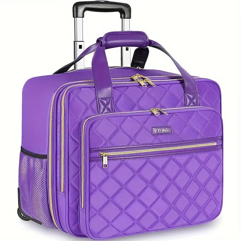 Water Resistant Nylon Laptop Bag with Wheels, Overnight Travel Computer Bag for Work, College, Business, Wife, Mom, Teacher - Perfect Gift for Christmas, Mother's Day, New Year, Valentine's Day, Women' Temu