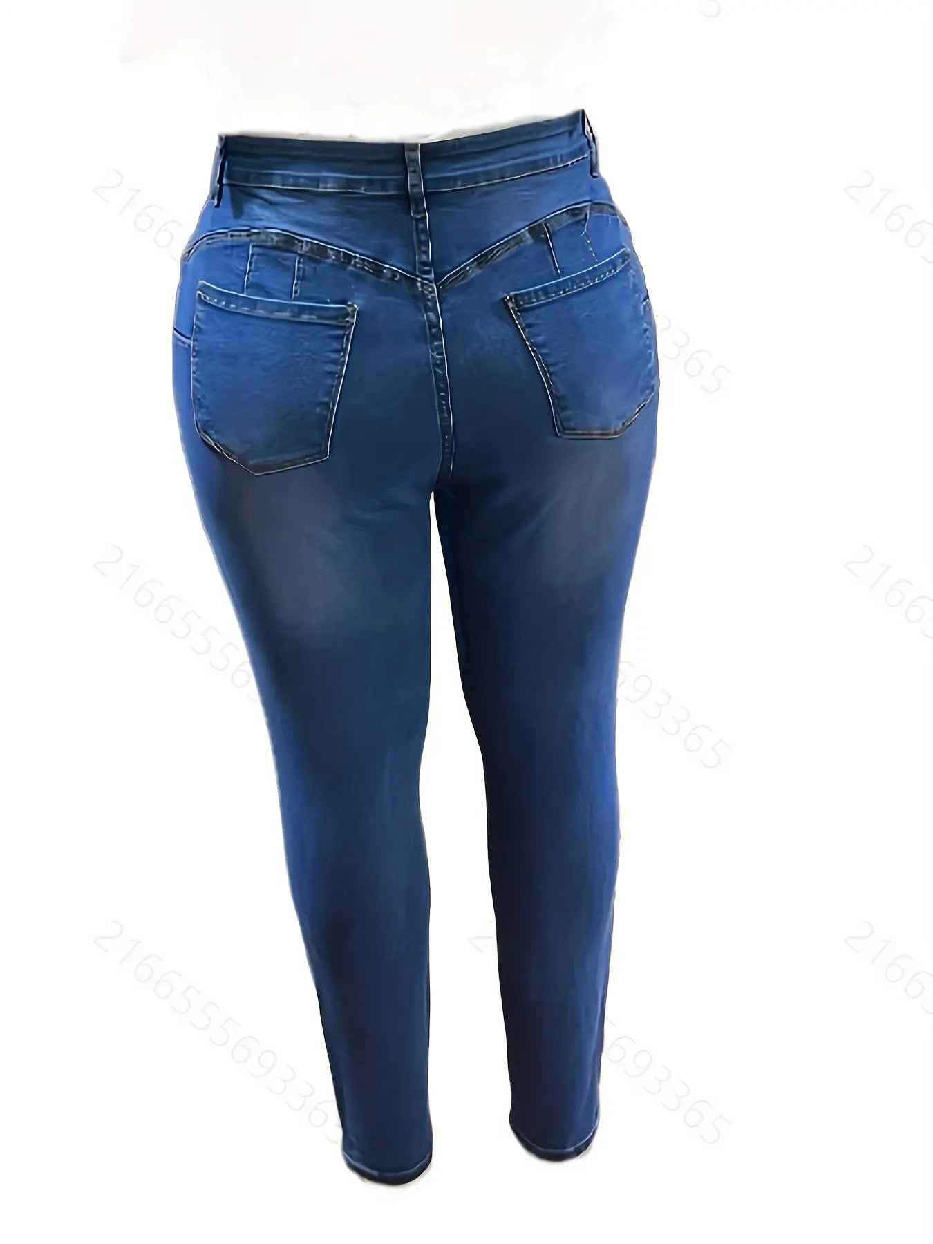 Women's Plus Size Stretch Ripped Skinny Jeans, High-Waisted Distressed Denim Pants, Casual Street Style Temu