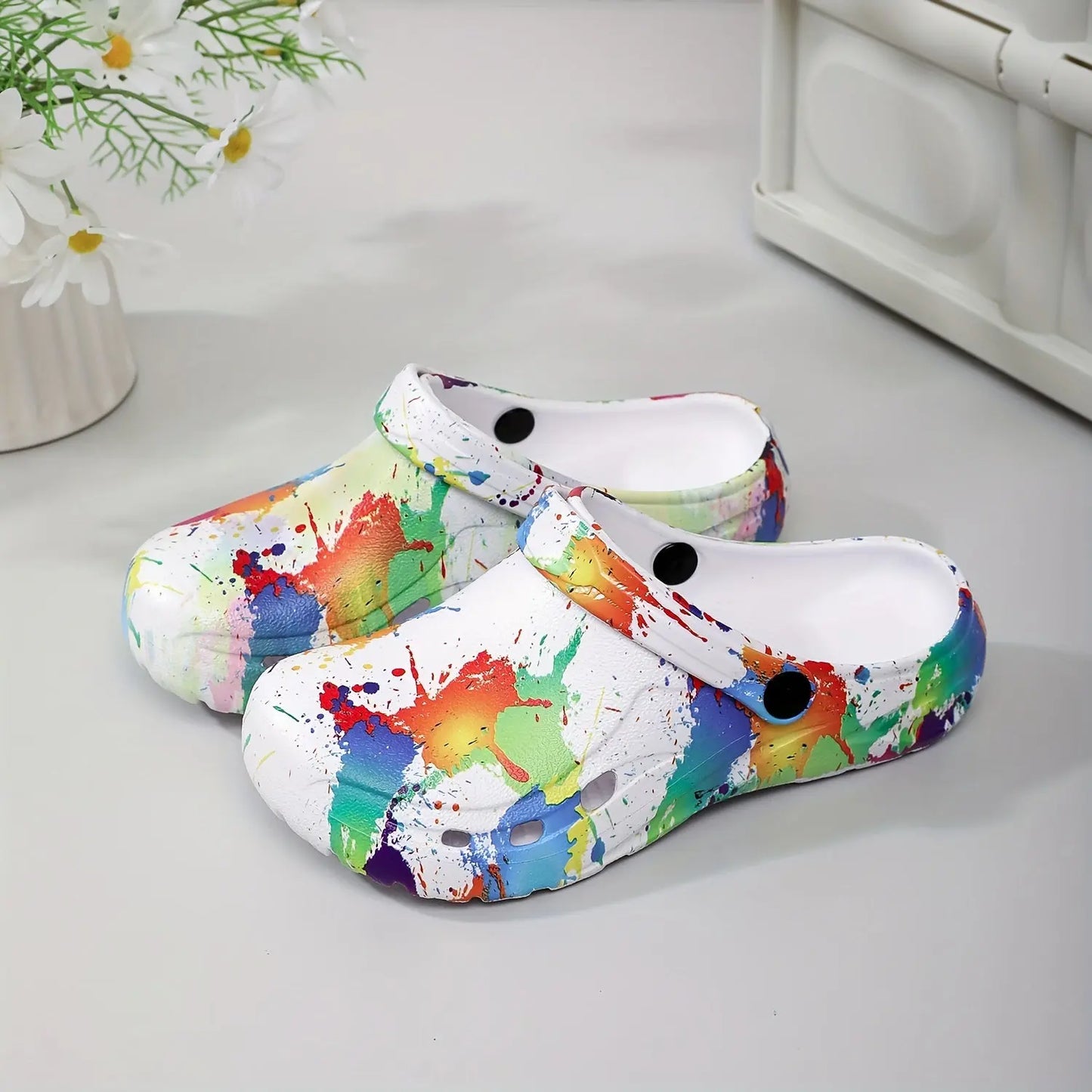 2025 Fashionable Non-Slip Thick Sole Sandals for Couples, Summer Beach Shoes with Random Patterns, EVA Material, Beach Footwear|Trendy Sandals|Eva Upper Material, Beach Accessorie Chic Le'Meek