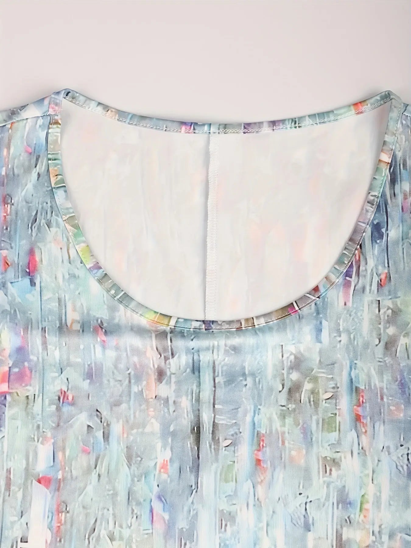 Plus Size Women's Two-Pocket Wide-Leg Pantsuit with Tie-Dye Print, Round Neck Sleeveless Top, and Flowy Trousers - Perfect for Spring and Summer, Plus Size Pant Chic Le'Meek