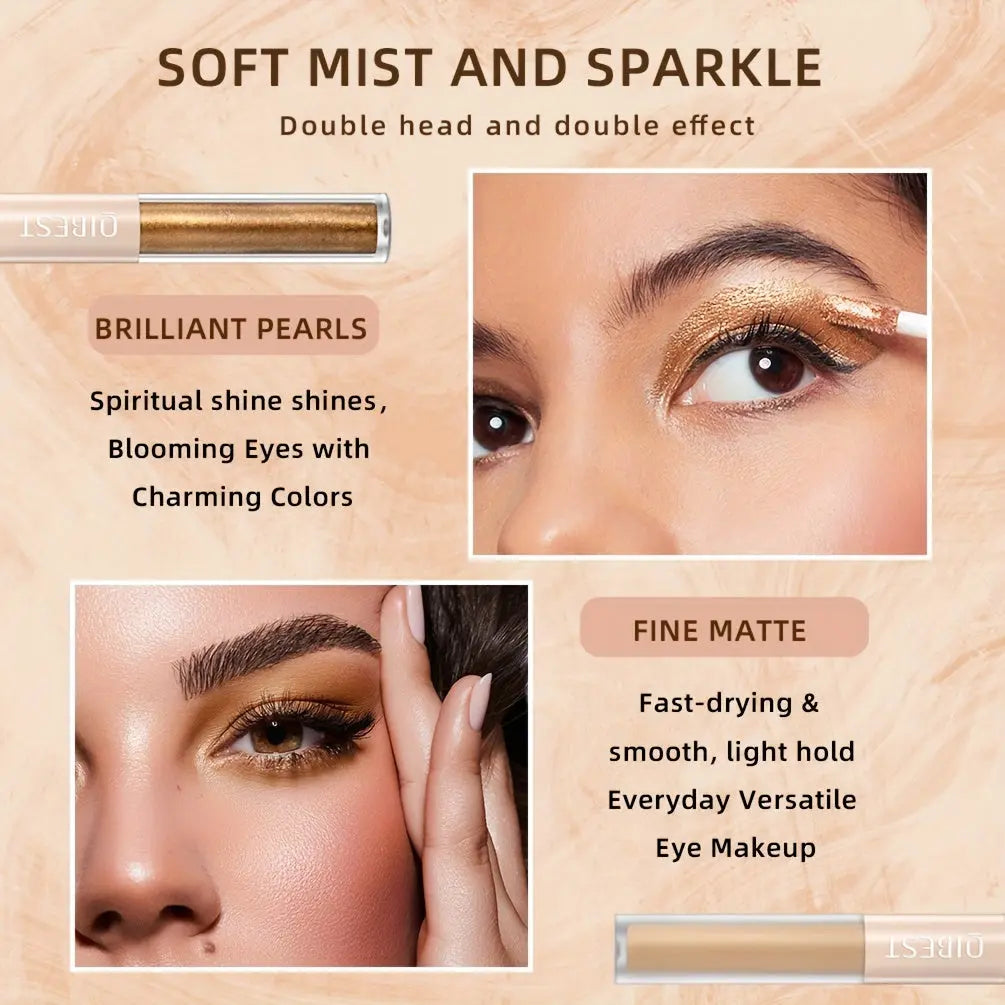 6pcs Double Ended Liquid Eyeshadow Set - Pearly Glitter and Matte Finish, Smooth Delicate Texture, Long-Lasting, Highly Pigmented Temu