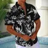 Men's Luminous Floral 3D Digital Print Shirt Hawaiian Style Casual Short Sleeved Top Temu