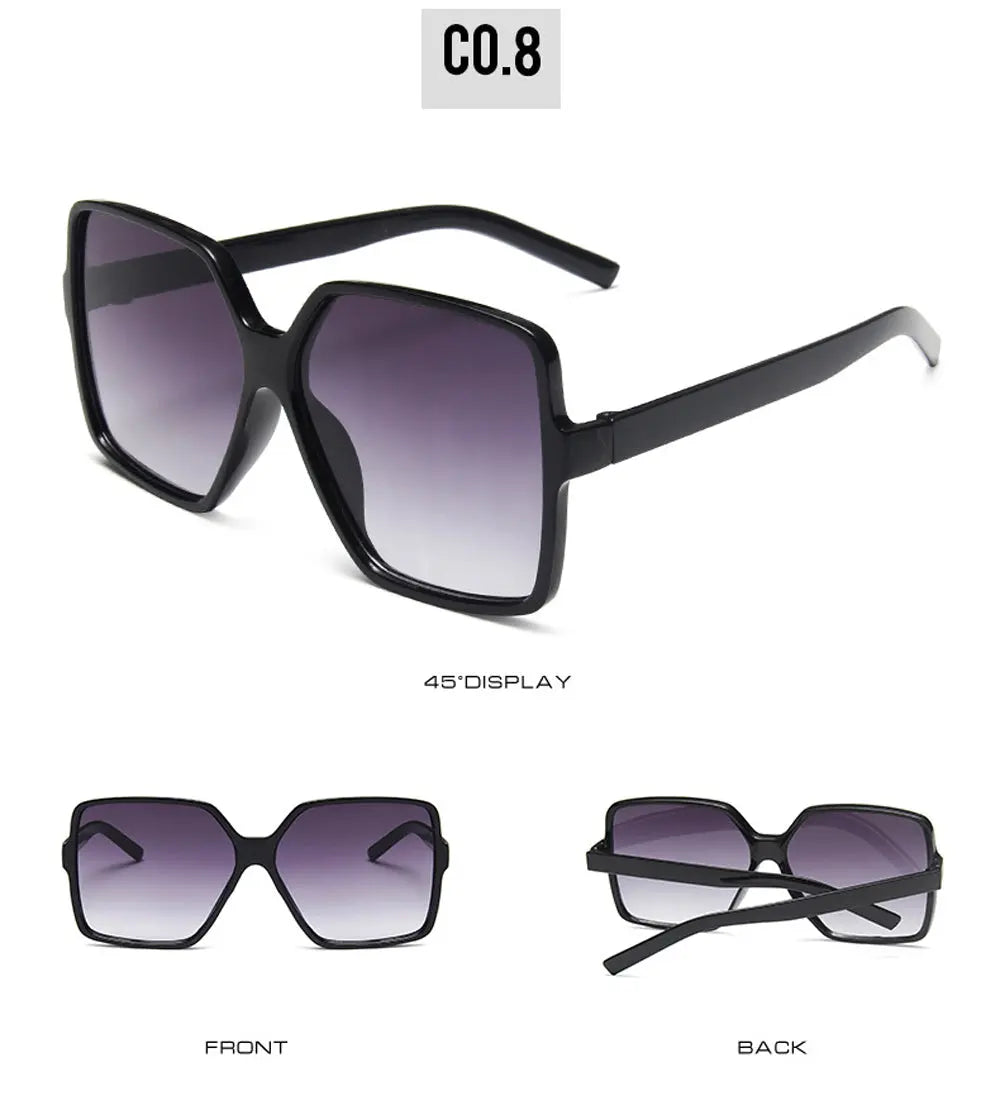Black Square Oversized Sunglasses Women Big Frame Colorful Sun Glasses Female Mirror Oculos Unisex Gradient Hip Hop Shades Temu