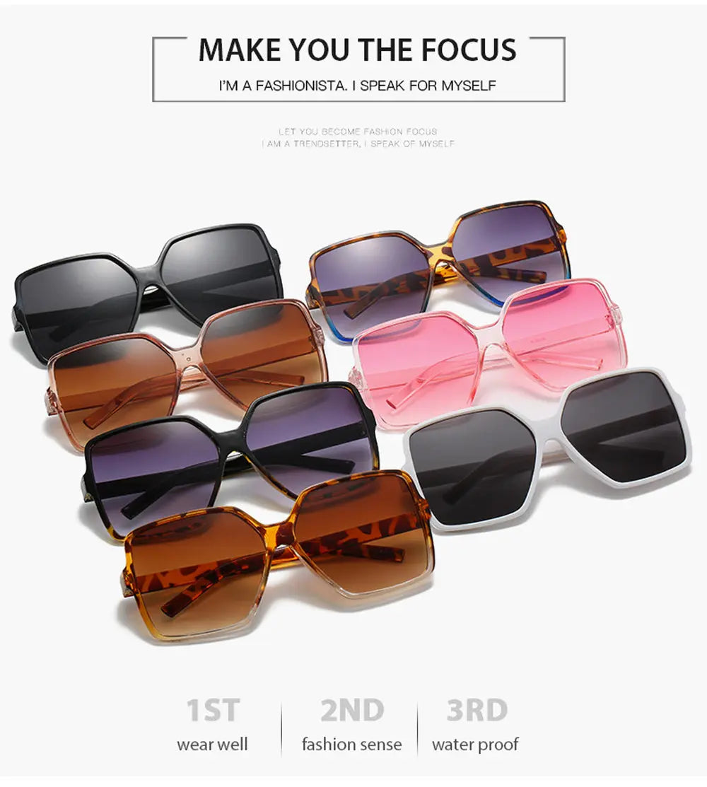 Black Square Oversized Sunglasses Women Big Frame Colorful Sun Glasses Female Mirror Oculos Unisex Gradient Hip Hop Shades Temu