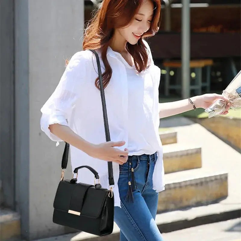 Hot Sale Flap Sling Shoulder Bags for Women Solid Color Crossbody Messenger Leather Handbag Pocket AliExpress