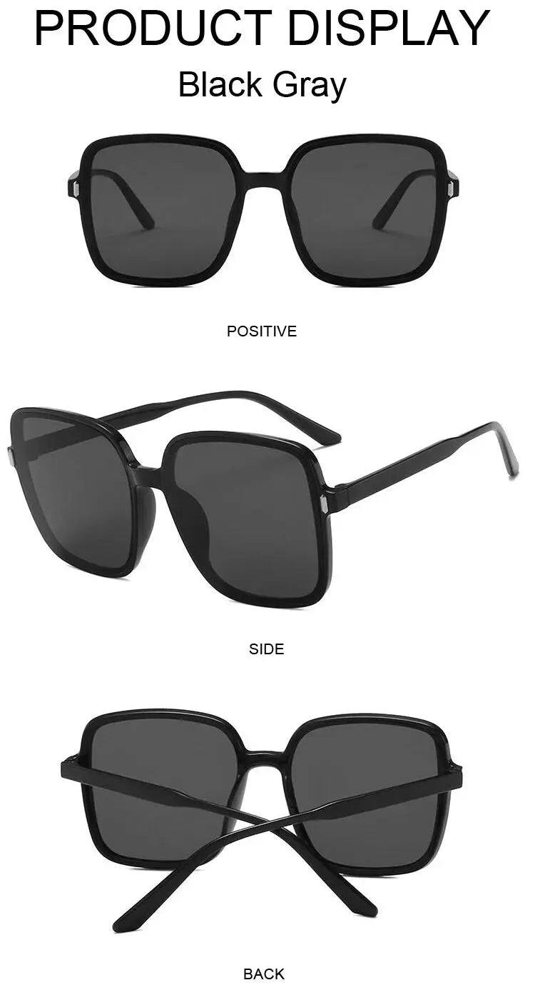 Fashion Designer Square Sunglasses Woman Retro Vintage Gradient Sun Glasses Female Clear Lens Black White Oculos De Sol Chic Le'Meek