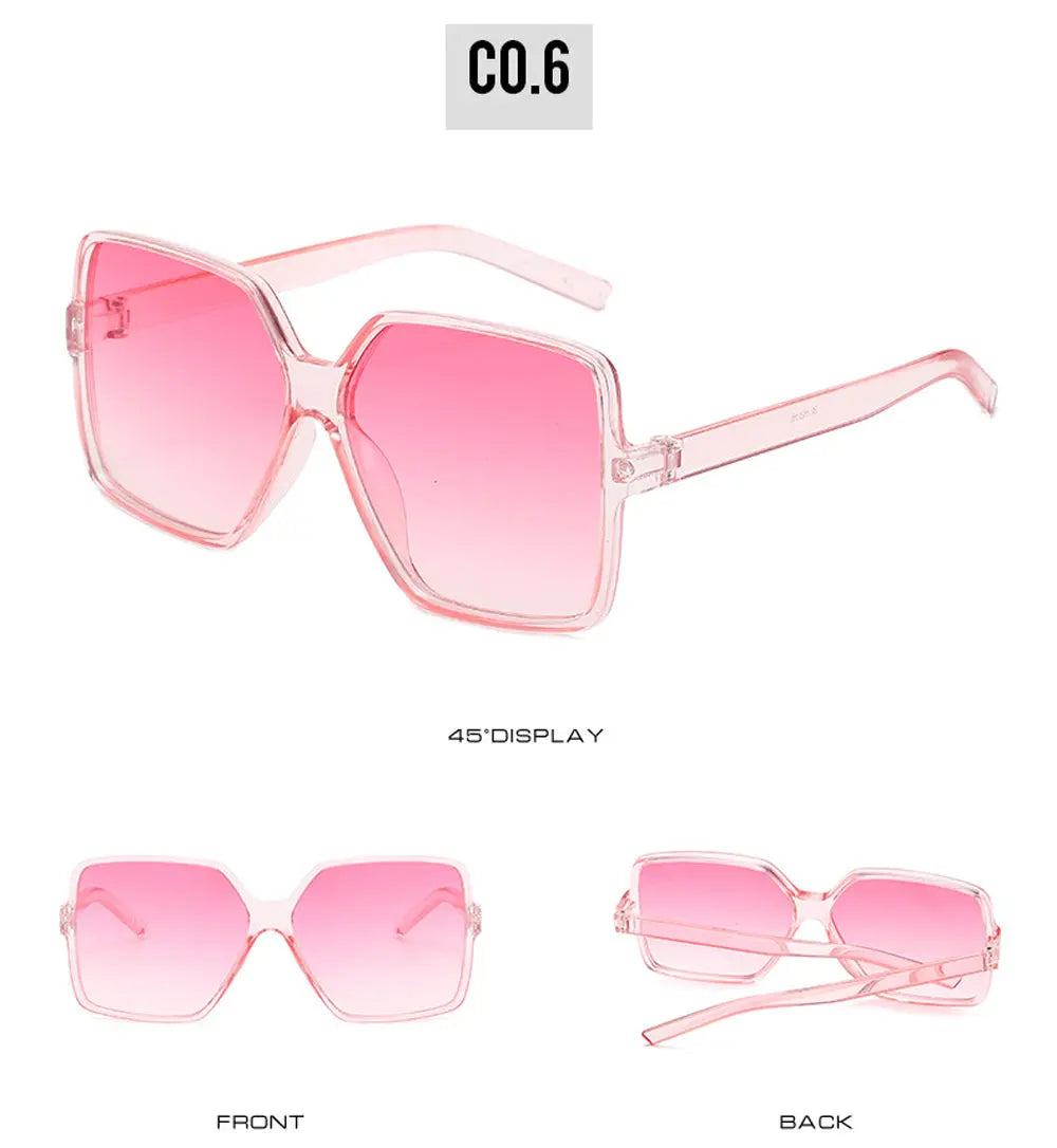 Black Square Oversized Sunglasses Women Big Frame Colorful Sun Glasses Female Mirror Oculos Unisex Gradient Hip Hop Shades Temu